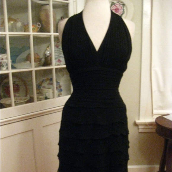 Tadashi Black Halter Formal Dress
