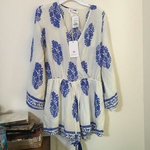 Blue & white romper