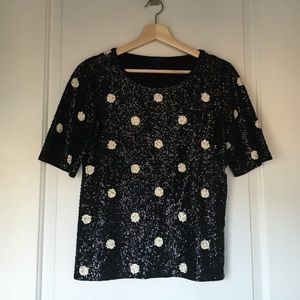 J. Crew sequined polka dot top