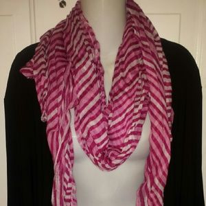 Pink, light pink and white scarf