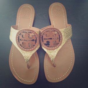 Tory Burch Sandals Gold and Tan