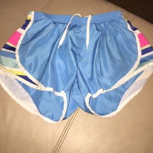 blue athletic shorts