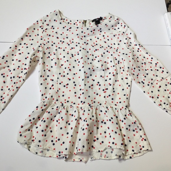 H&M Polka Dot Peplum Top