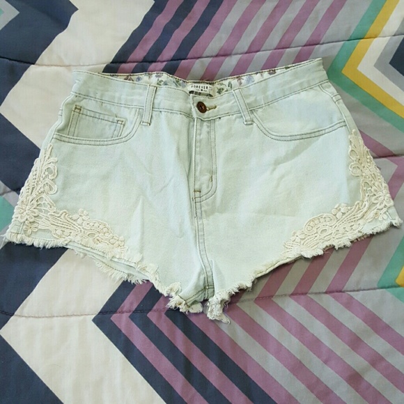 High Waisted Lace Shorts