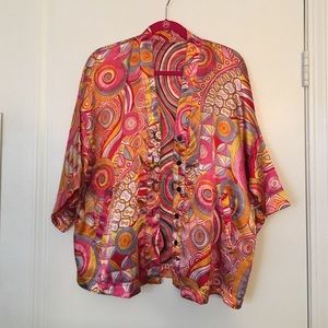 Multi colored kimono style top