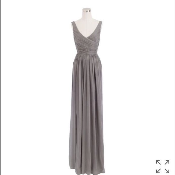J. Crew Heidi long dress, silk chiffon (graphite)
