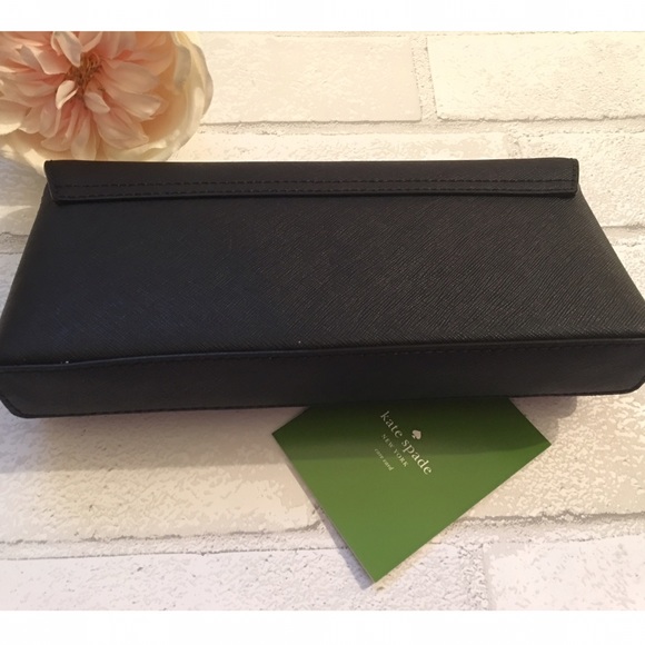 Kate Spade Black Clutch Gold Hardware - Picture 3 of 4