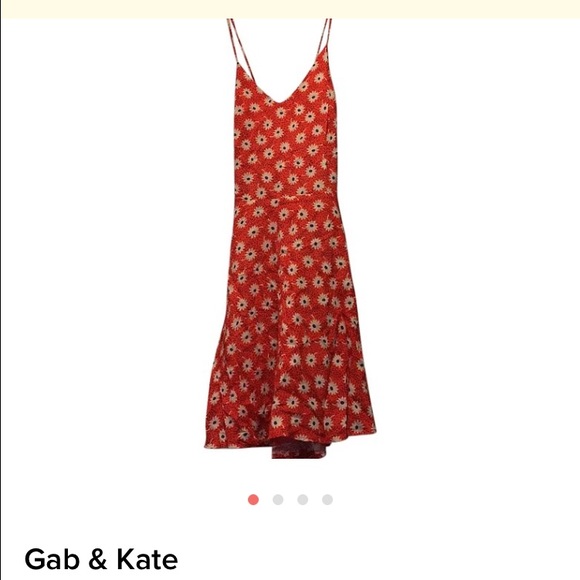 Orange dress with little white flowers