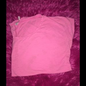 Bright Pink distressed short sleeve top