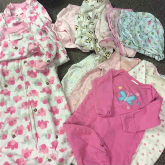Baby girl lot swaddle me/sleep gowns/sleep sacks
