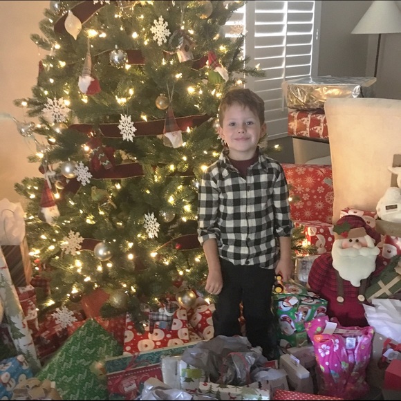 Kids Black/white buffalo plaid button down - Picture 2 of 2