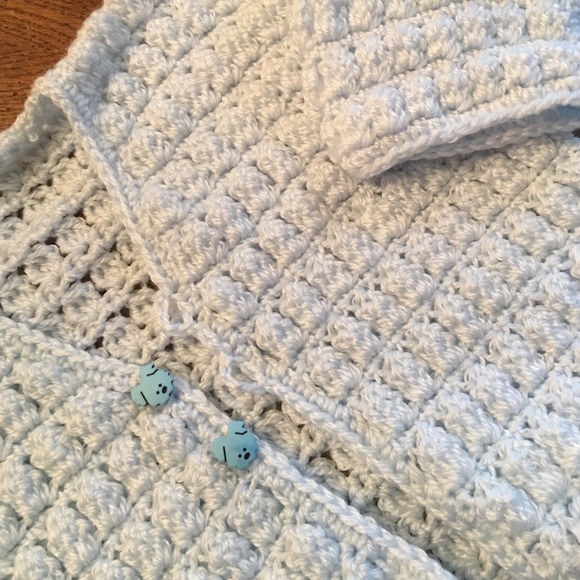 It's a boy! Hand knit sweater jacket! - Picture 1 of 4