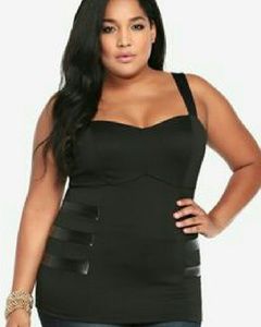 Torrid black leather detail bustier