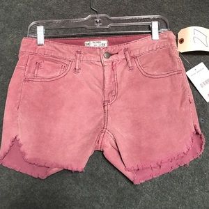 Free people corduroy red shorts jeans