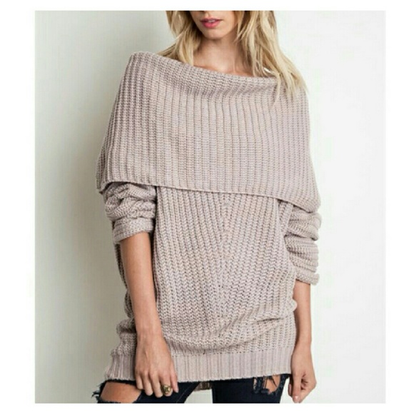 HP Light Muave Knit Oversized Sweater - Picture 2 of 4