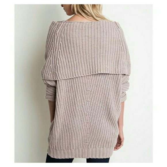 HP Light Muave Knit Oversized Sweater - Picture 3 of 4