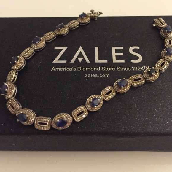 Zales Jewelry - Vintage looking Sapphire & diamond accent bracelet