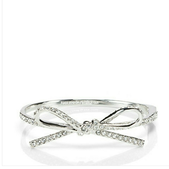 NWT Kate Spade Skinny Bow Silver Bangle