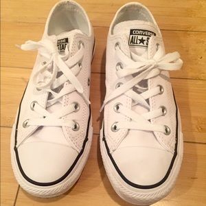 White Leather Converse All Stars