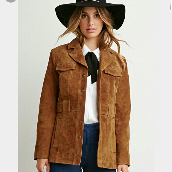 F21 suede brown jacket