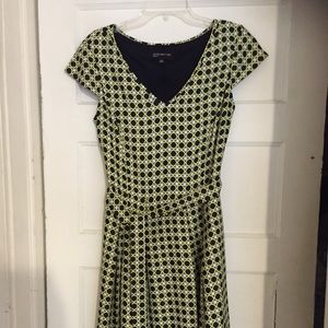 Jones New York navy and yellow dress