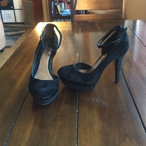 Gianni Bini, Black suede bedazzled heels!!!