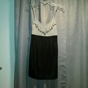 Sexy grey/black dress w/ ruffles