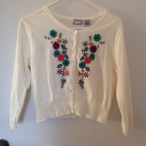 White Floral Cardigan