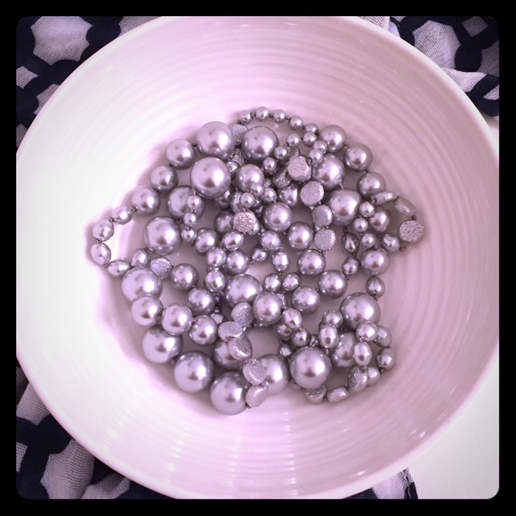 Chico's Long Gray Pearl Necklace