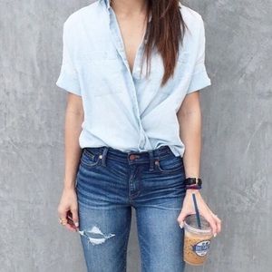 Blue chambray button down