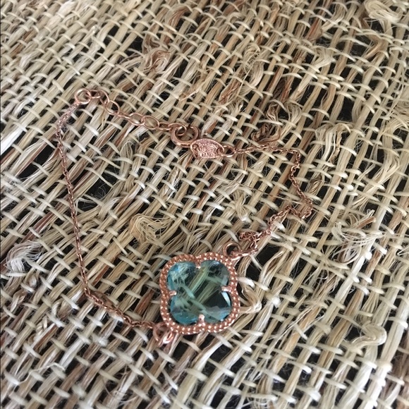 Rose Gold Blue Topaz Bracelet