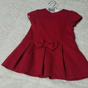 Red Jacadi pleated dress