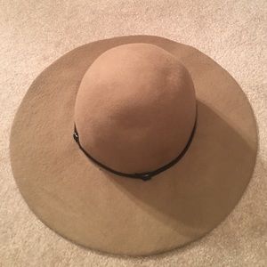 Light brown wool floppy hat from Anthropologie