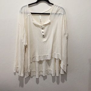Cream free people blouse