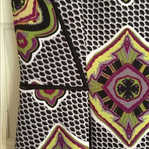 Patterned neoprene skater dress made by Gabby Skye