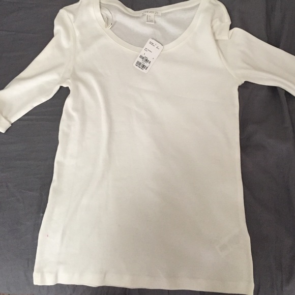 Forever 21 while quarter length sleeve top