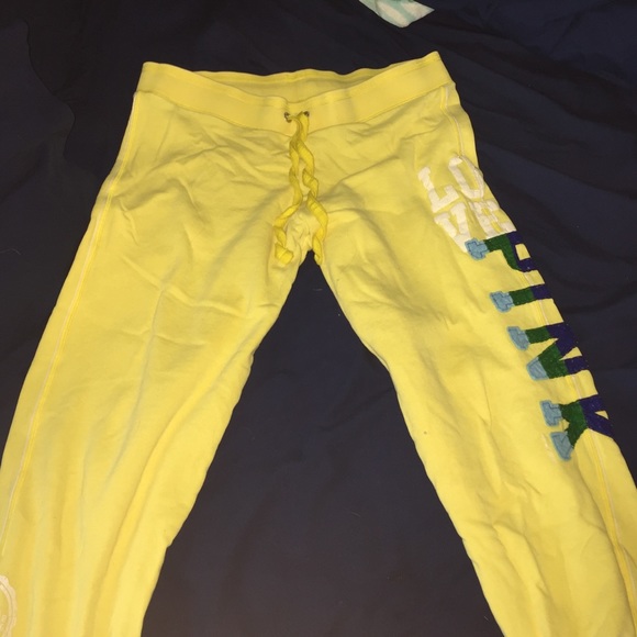 PINK VS yellow sweatpants
