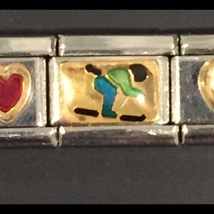 Skier Nomination bracelet charm