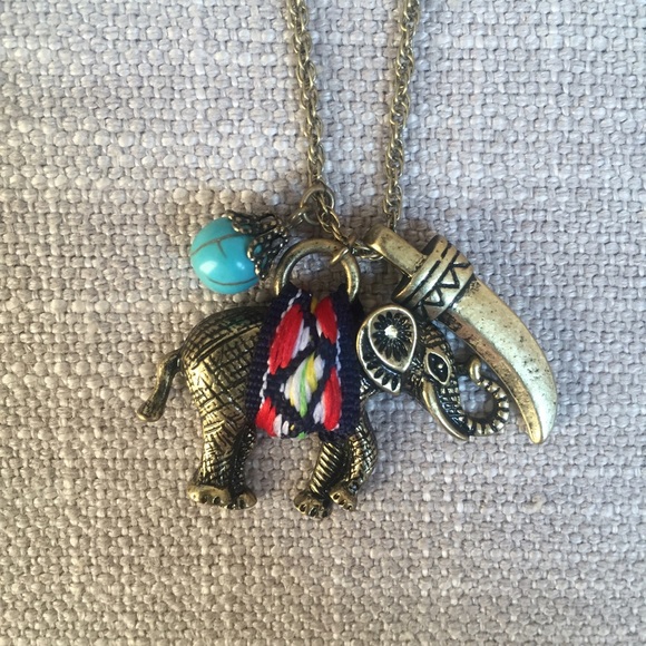 SUBMIT ANY OFFER! Boho Elephant Charm Necklace - Picture 2 of 4