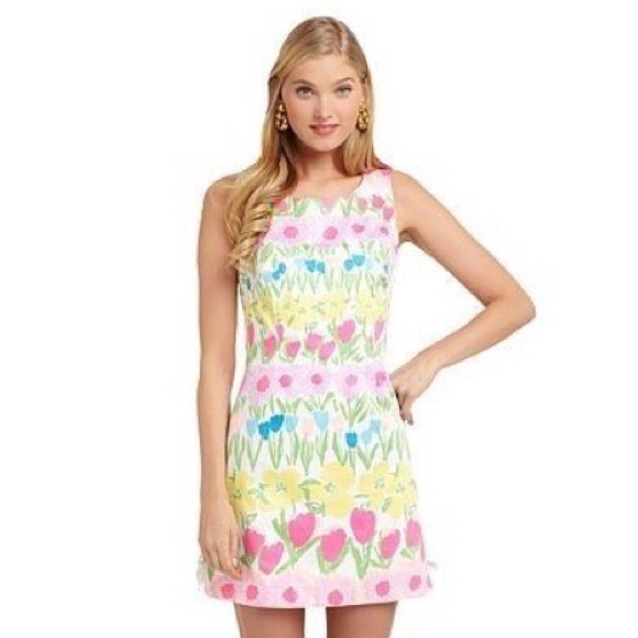Lilly Pulitzer Delia Dress Multi Floral Line Dance - Picture 2 of 4