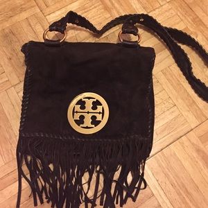 Tory Burch dark brown suede cross body