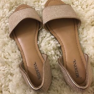Merona sparkly champagne slip on flats