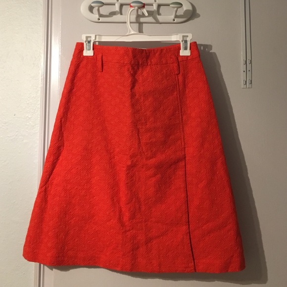 Orange A line knee-length skirt