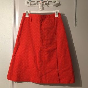 Orange A line knee-length skirt