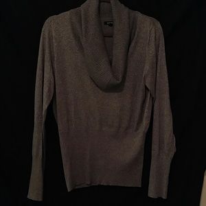 Cowl neck silver dressy top