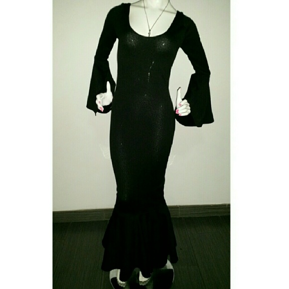 *MADE TO ORDER*"Gothic" formal gown with bell sleeves and bottom
