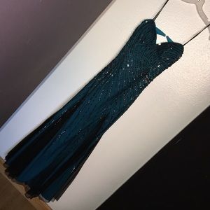 Blue beaded mermaid gown