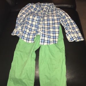 Super cute Green, Blue and White Carters outfit!