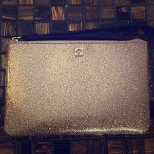 Kate spade rose gold glitterbug wristlet