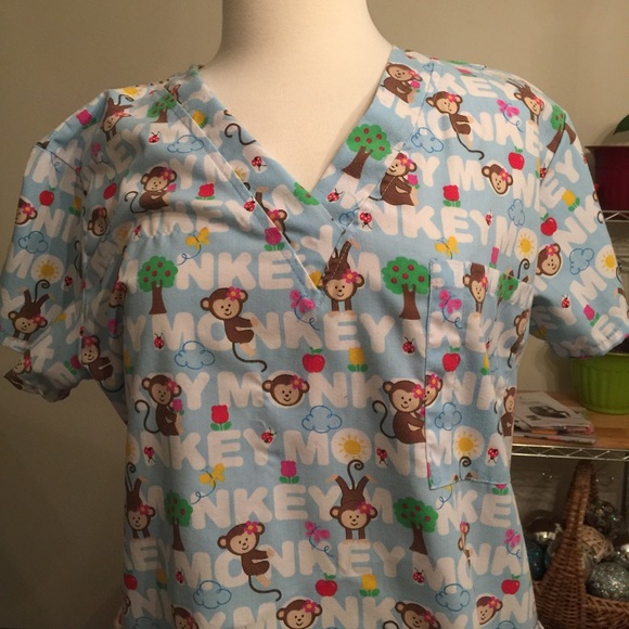 Monkey Scrub top with pockets
